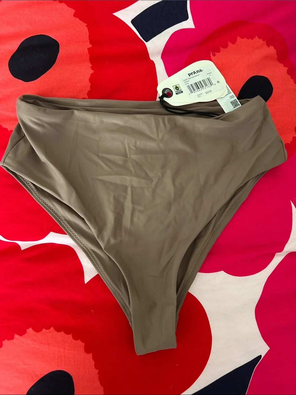 Prana High-Waist Bikini Bottom in Taupe Sm